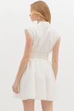 Floral Jacquard Zip Dress | Off White