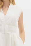 Floral Jacquard Zip Dress | Off White