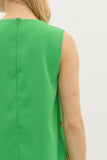 Gold Button Accent Shift Dress | Green