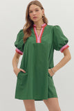 Band Accent Dress | Green