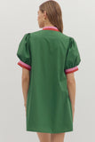 Band Accent Dress | Green