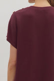 Solid Gold Button Detail Shift Dress | Burgundy