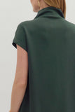 Solid Jersey Mock Neck Dress | Dark Green