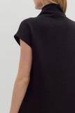 Solid Jersey Mock Neck Dress | Black
