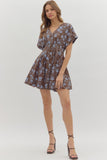 Floral Pleated Dress | Brown