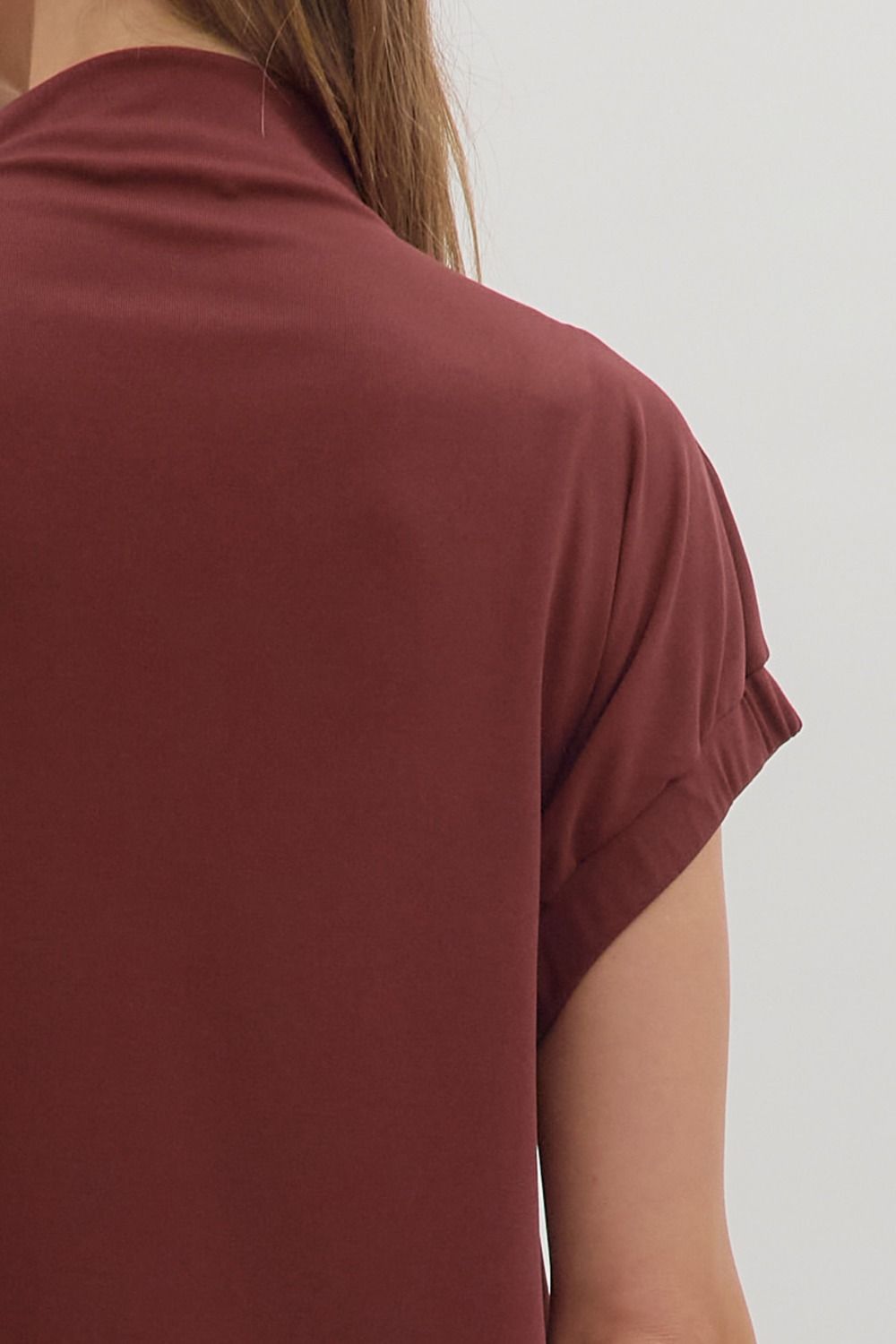 Mock Neck Midi Dress | Burgundy