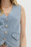 Denim Vest Top | Blue