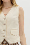 Denim Vest Top | Ecru