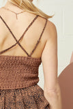 Lace Ruffled Leopard Cami Top | Brown