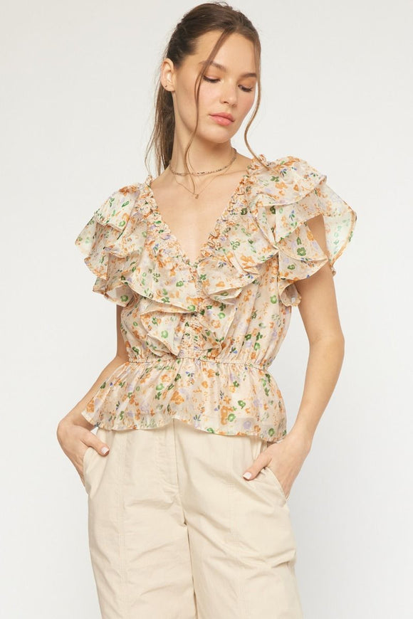 Floral Smocked Peplum Top | Carrot