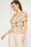 Floral Smocked Peplum Top | Carrot