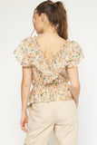 Floral Smocked Peplum Top | Carrot