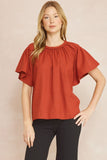 Braided Detail Top | Brick