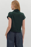 Solid Knit Mock Neck Top | Hunter Green
