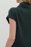 Solid Knit Mock Neck Top | Hunter Green