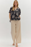 Floral Oversized Boxy Top | Black