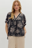 Floral Oversized Boxy Top | Black