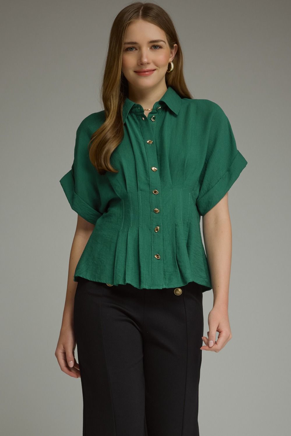 Pintuck Dolman Sleeve Top | Pine