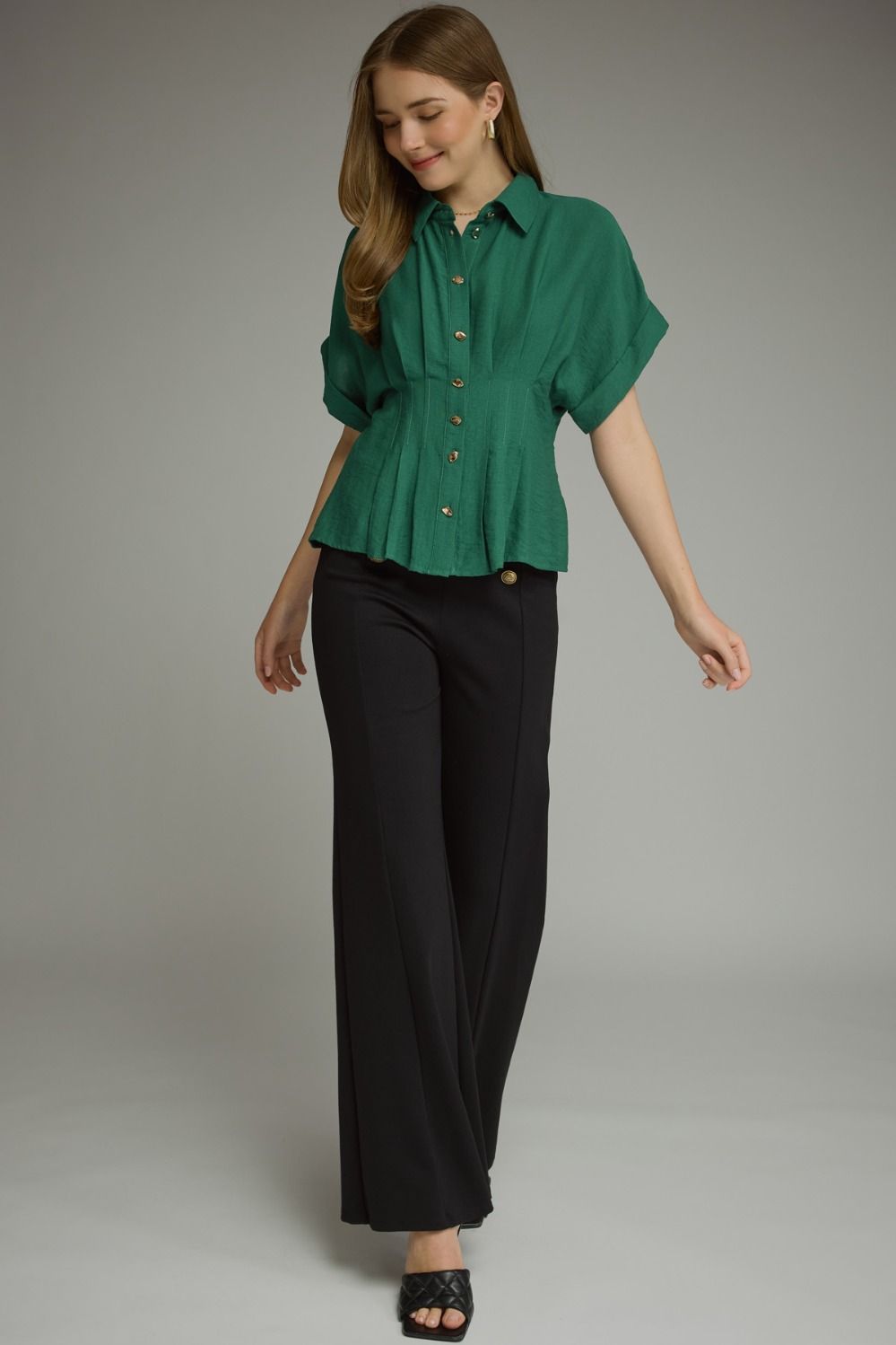 Pintuck Dolman Sleeve Top | Pine