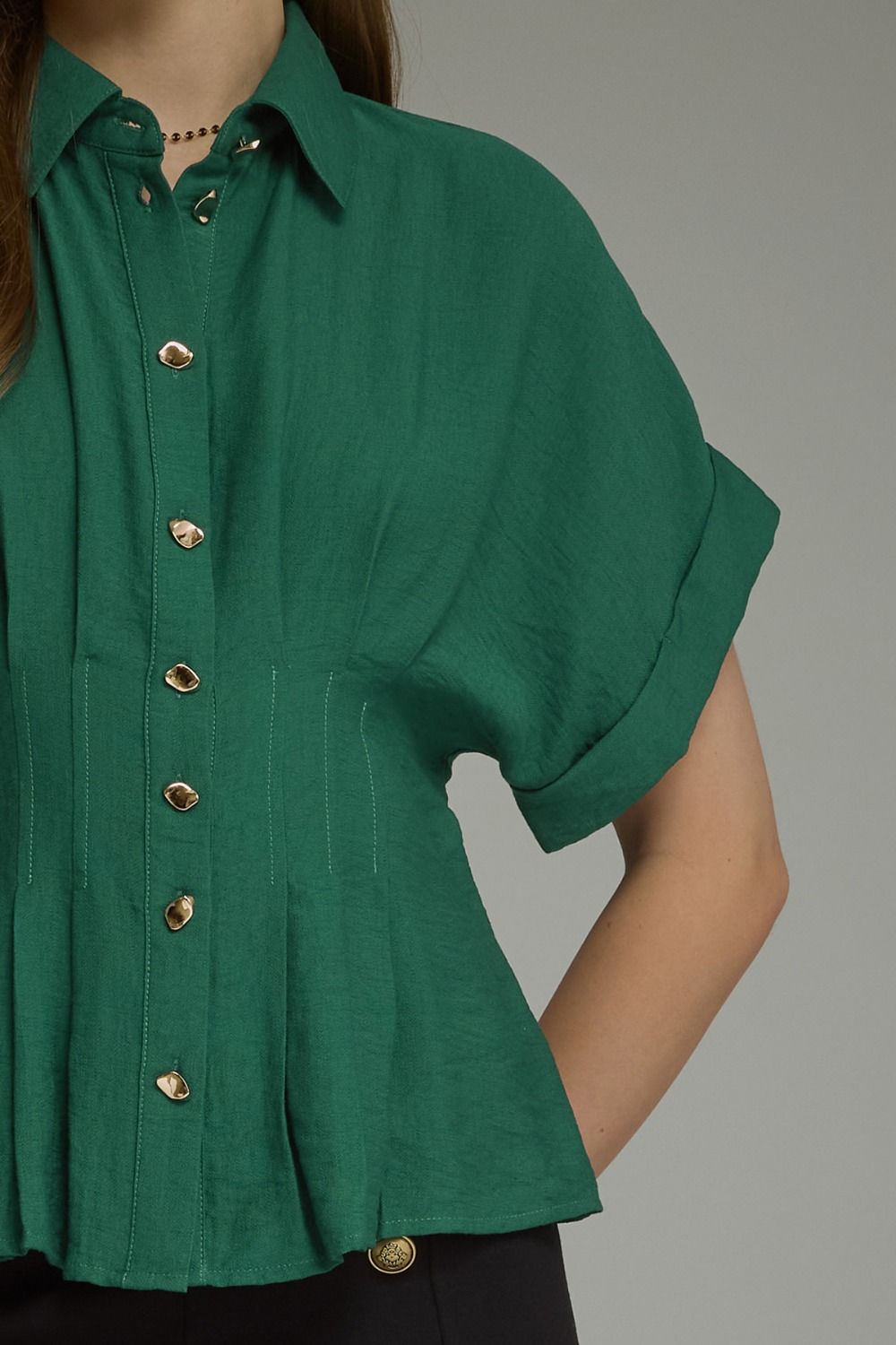 Pintuck Dolman Sleeve Top | Pine