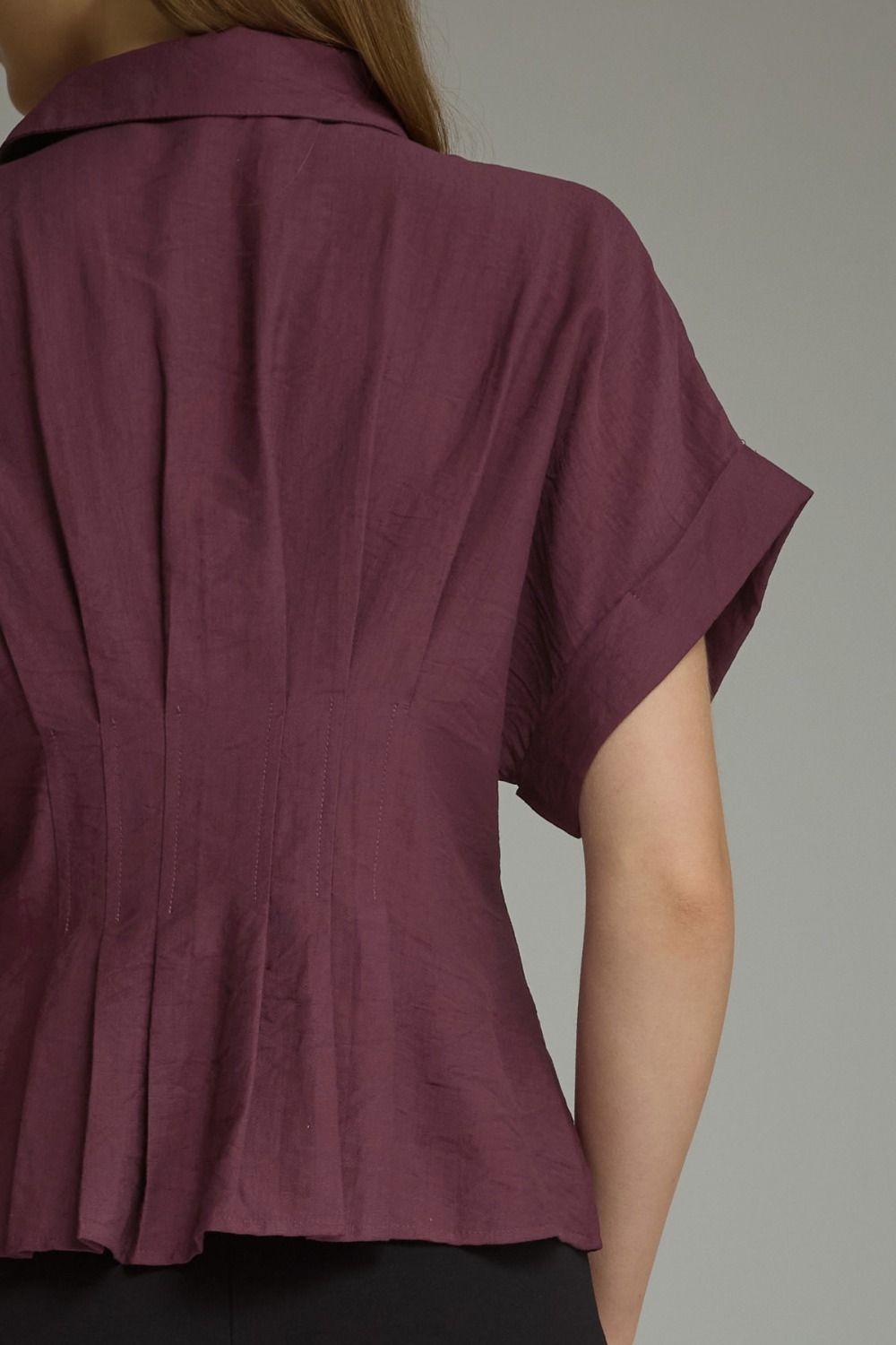 Pintuck Dolman Sleeve Top | Wine