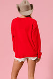 Sequin Nutcrackers Sweater Top | Red