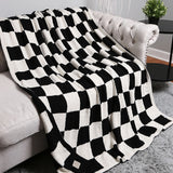 Comfy LUXE Checker Blanket | Black