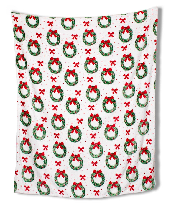 Clara Wreath | Luxurious Soft Christmas Throw Blanket