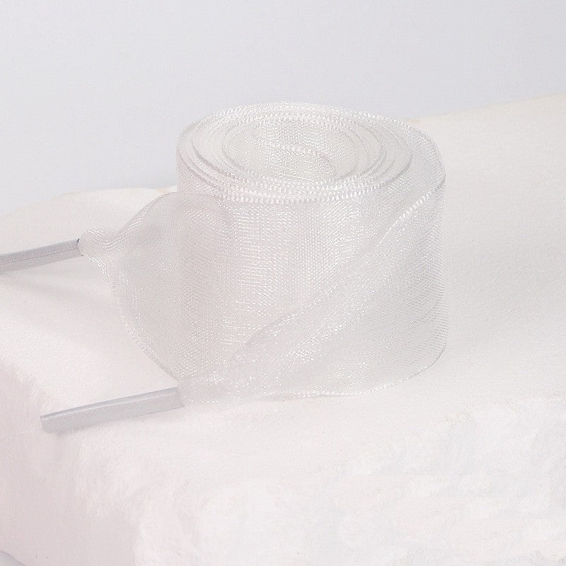 Satin Organza Shoe Laces | White