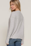 Mock Neck Raised Seam Sweater | Heather Grey