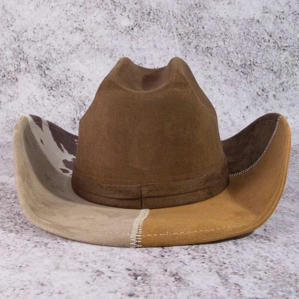 Color Blowck Cow Print Cowboy Hat | Brown