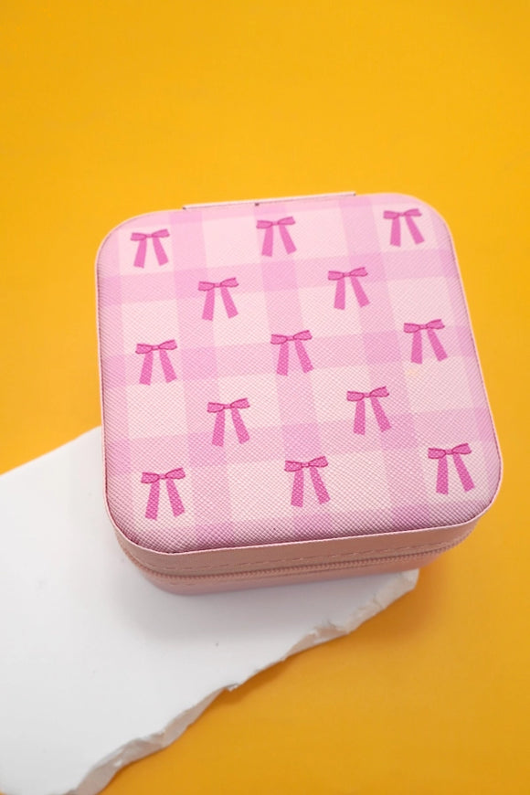 Jewelry Organizer Travel Case Box | Pink Bows