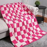 Comfy LUXE Checker Blanket | Fuchsia