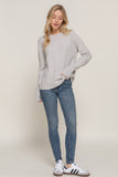 Mock Neck Raised Seam Sweater | Heather Grey