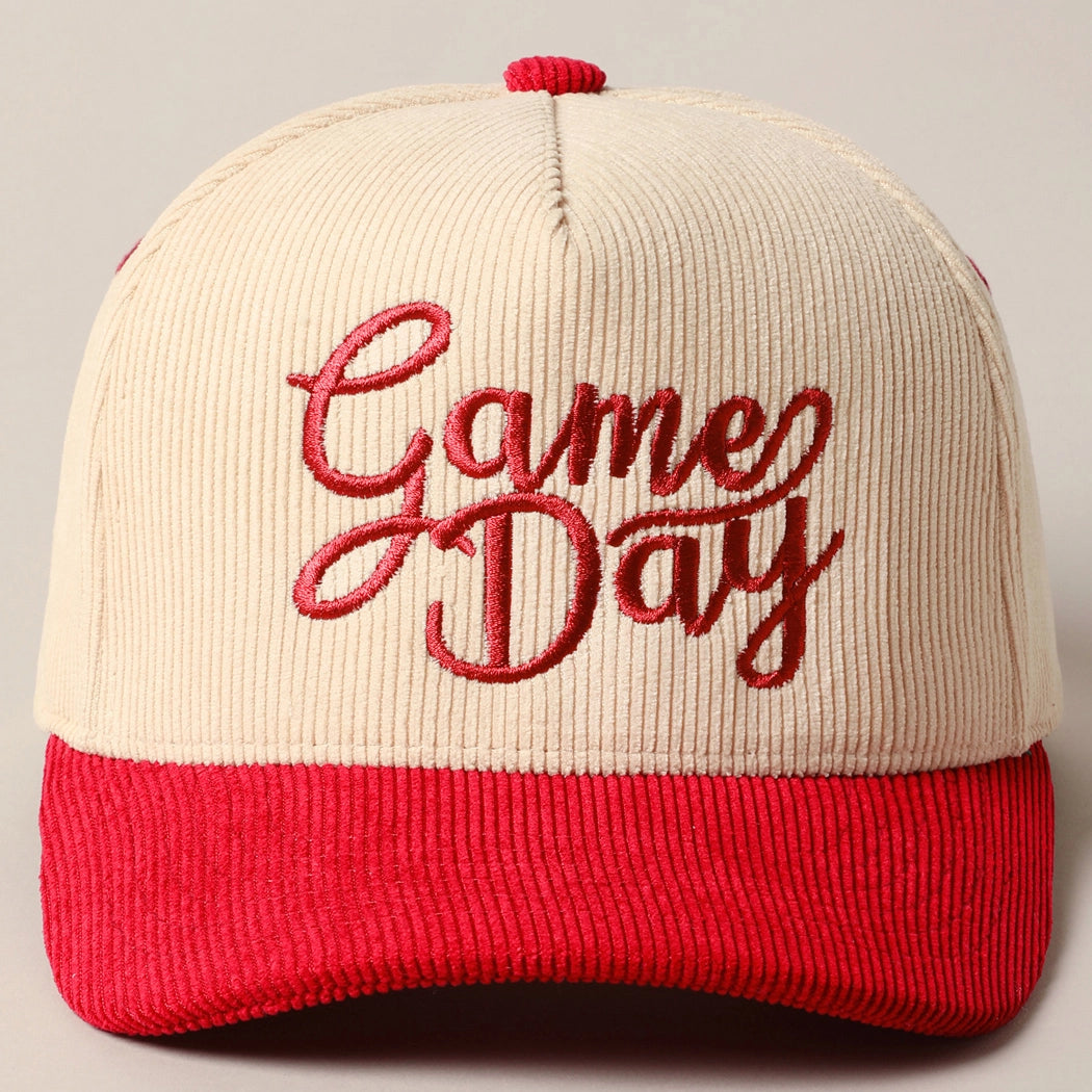 Game Day Corduroy Trucker Cap | Red