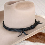 Leather Braided Hat Band | Black