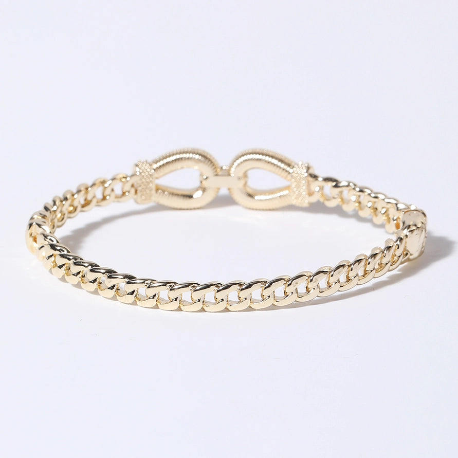 CZ Hinge Bangle Bracelet | Gold