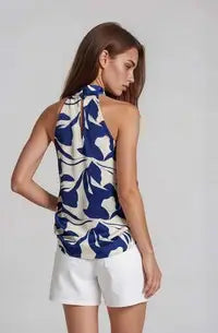 Floral Halter Top | Navy