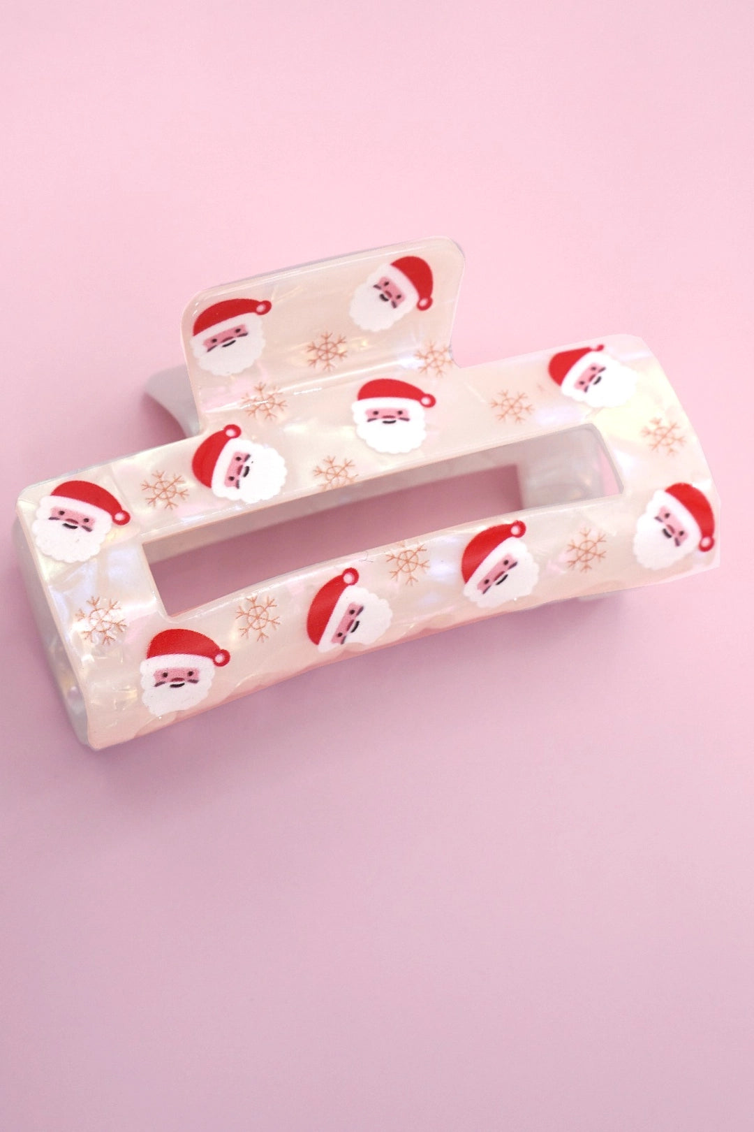 Christmas Hair Claw Clip | Pearlescent Santa