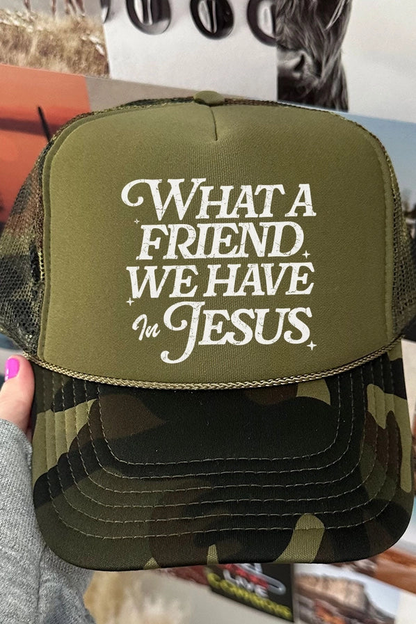 What A Friend We Have In Jesus Cap | Camo/Olive