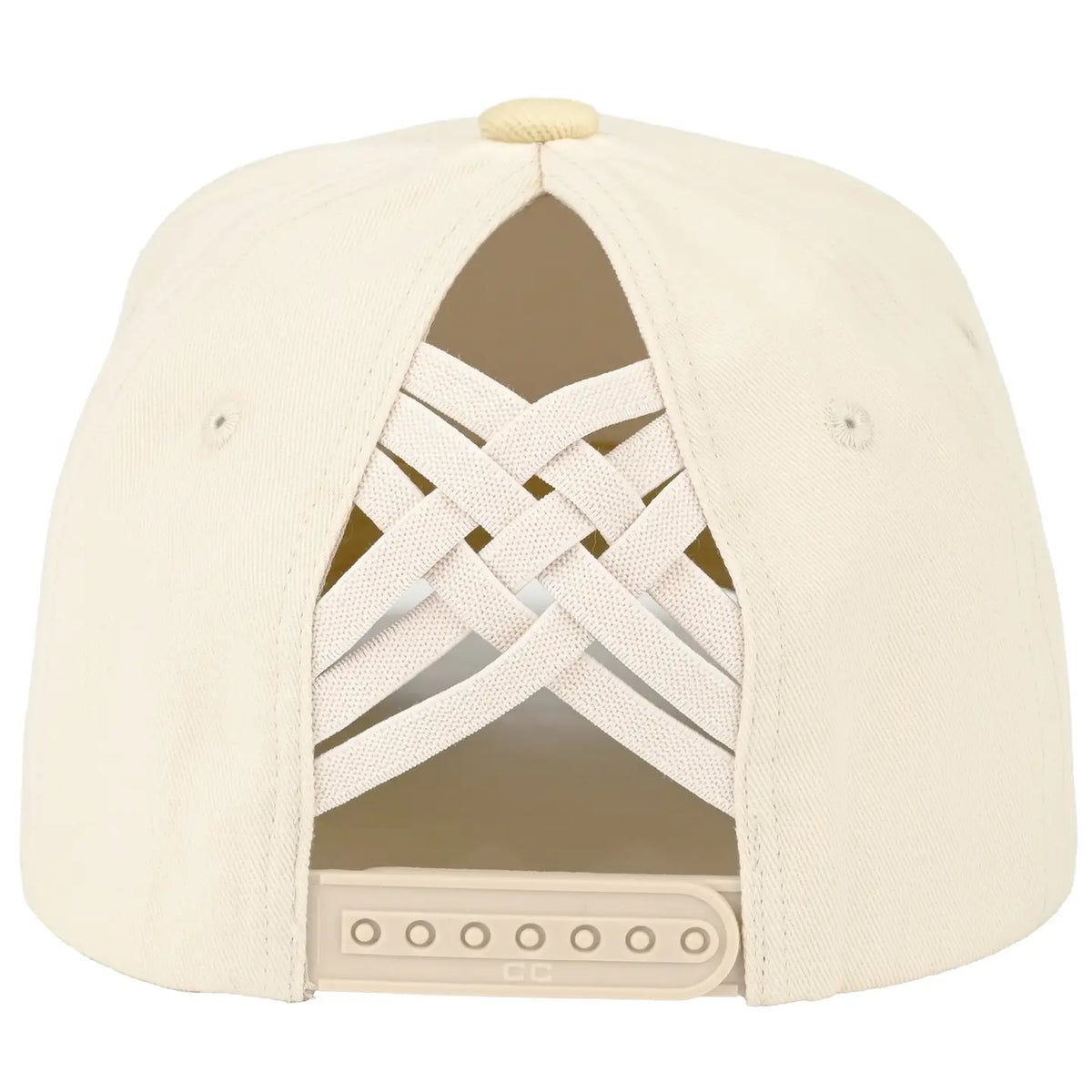 Floral Two Tone Ponytail Trucker Cap | Beige/Blue