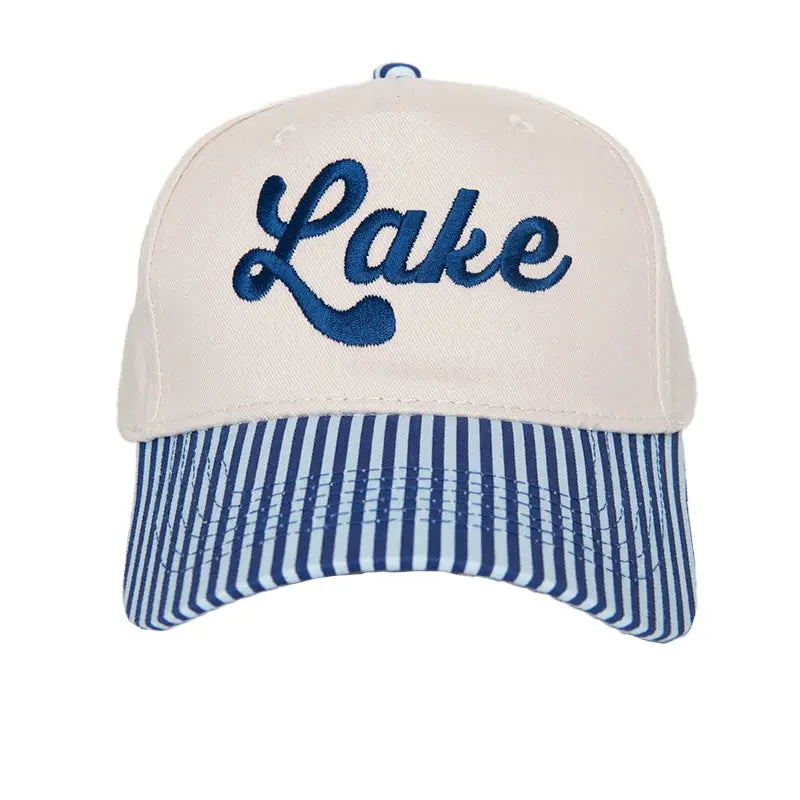 Lake Striped Trucker Cap | Blue
