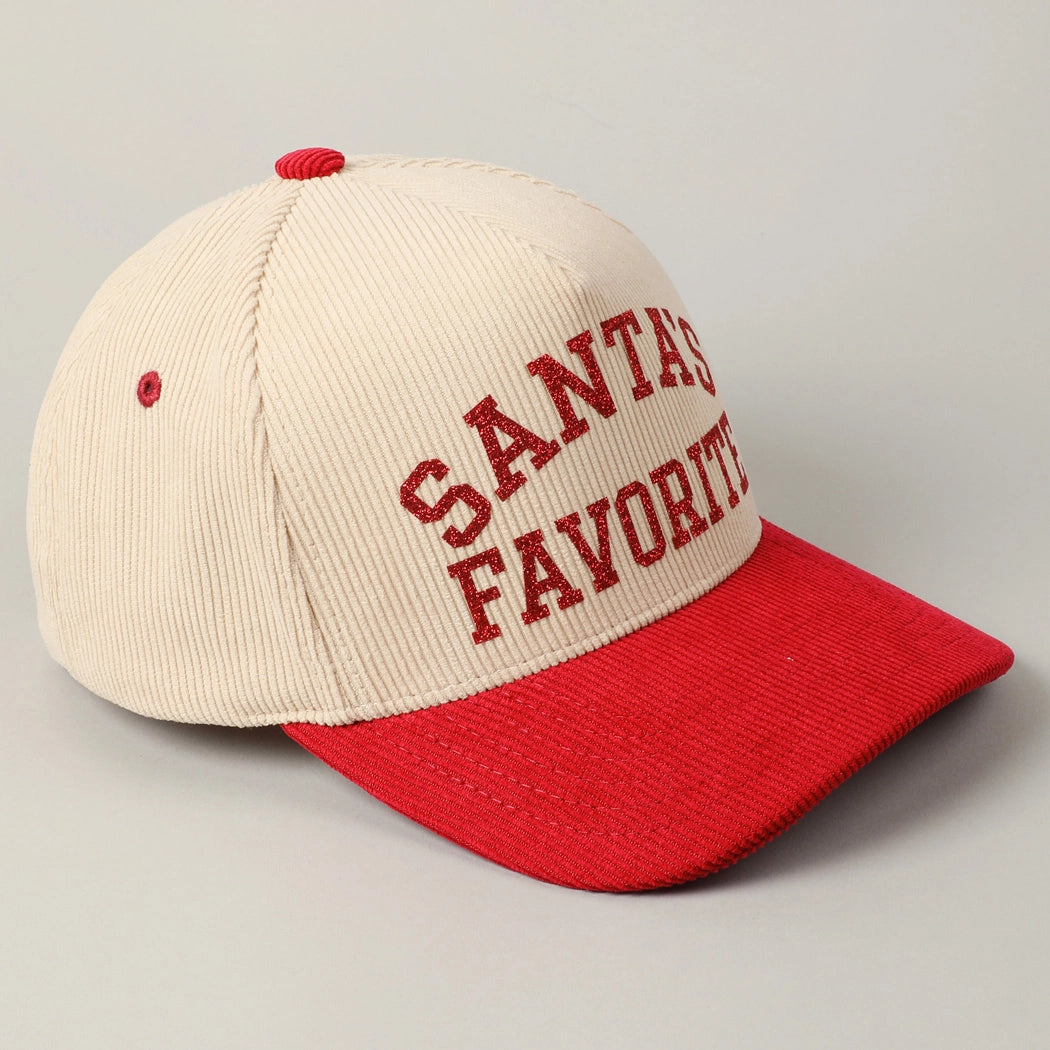 Santa's Favorite Corduroy Cap | Red