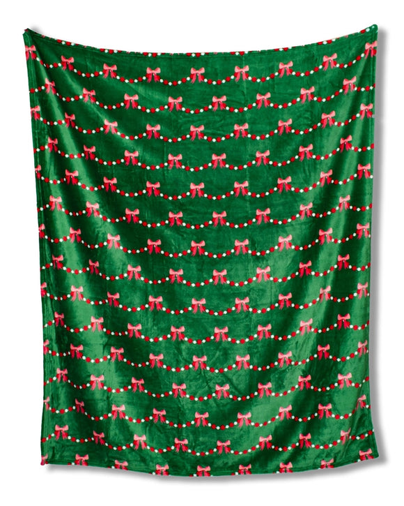 Bow Garland | Luxurious Soft Christmas Throw Blanket