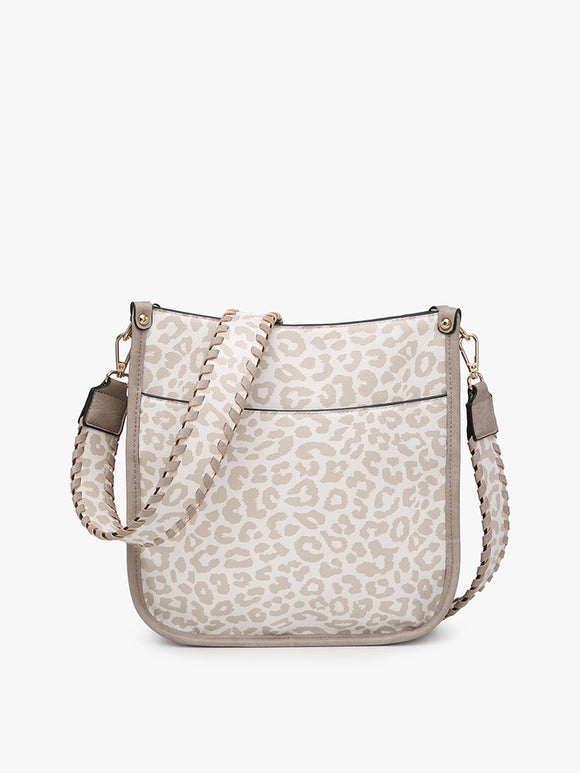 Posie Vegan Leather Bag | Light Grey Cheetah