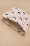 Bow Lamb Wool Cosmetic Bag