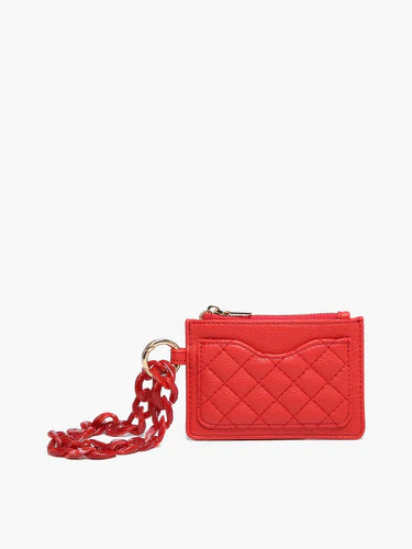 Rhodes Quilted Wallet+Chain Bangle | Red