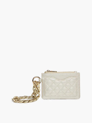 Rhodes Quilted Wallet+Chain Bangle | Gold