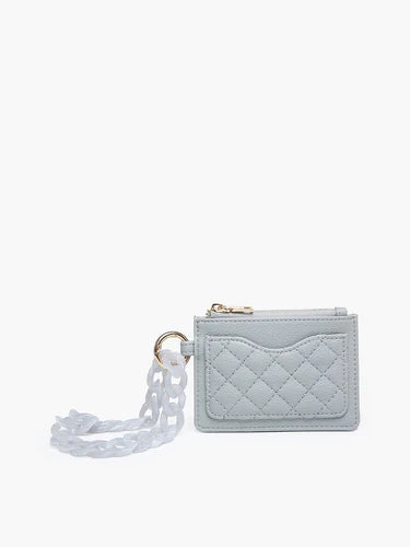 Rhodes Quilted Wallet+Chain Bangle | Grey