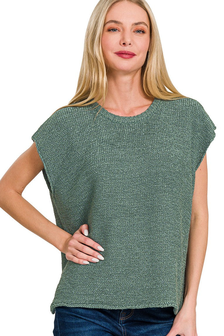 Oversized Sweater Vest Top | Ash Jade